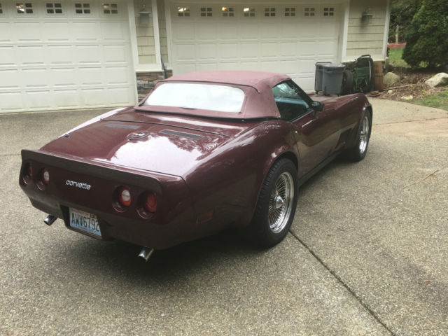 1980 Burgundy Chevrolet Corvette Convertible