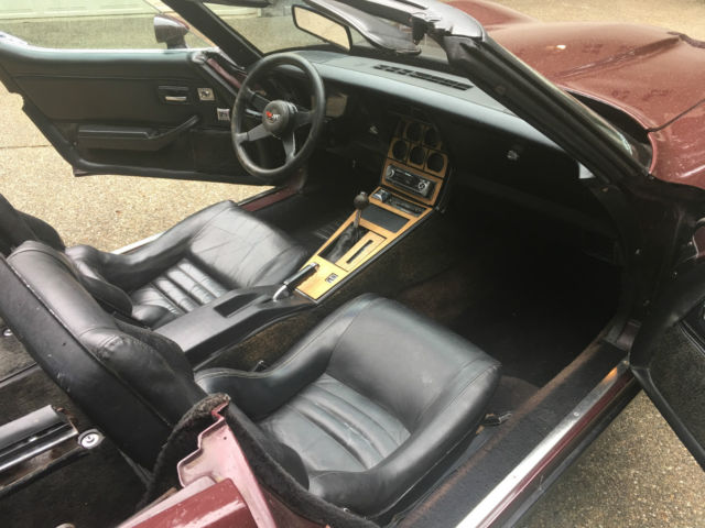 1980 Burgundy Chevrolet Corvette Convertible