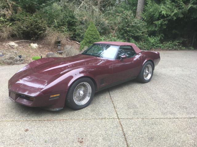 1980 Burgundy Chevrolet Corvette Convertible