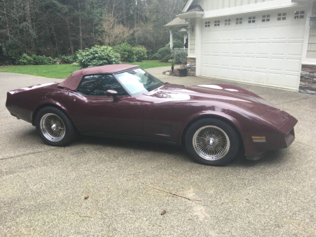 1980 Burgundy Chevrolet Corvette Convertible