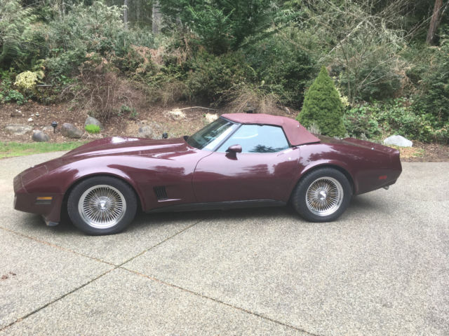 1980 Burgundy Chevrolet Corvette Convertible