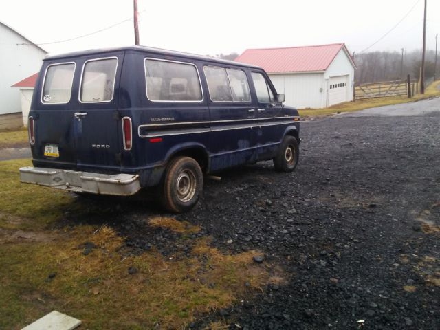 1980 Blue Ford E-Series Van Extended Passenger Van