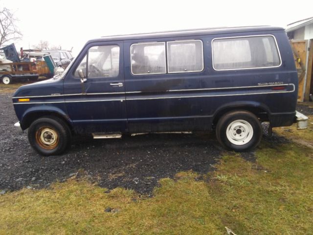 1980 Blue Ford E-Series Van Extended Passenger Van