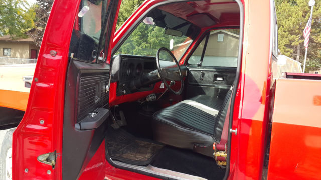 1980 RED/Orange GMC 4x4 CLassic Truck 1/2 Ton Rebuild 3/4  Chevy Standard Cab Pickup