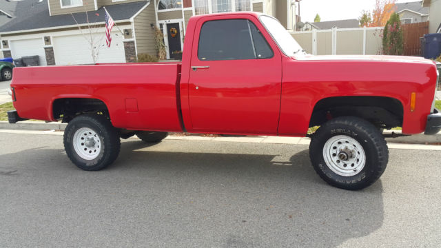 1980 RED/Orange GMC 4x4 CLassic Truck 1/2 Ton Rebuild 3/4  Chevy Standard Cab Pickup