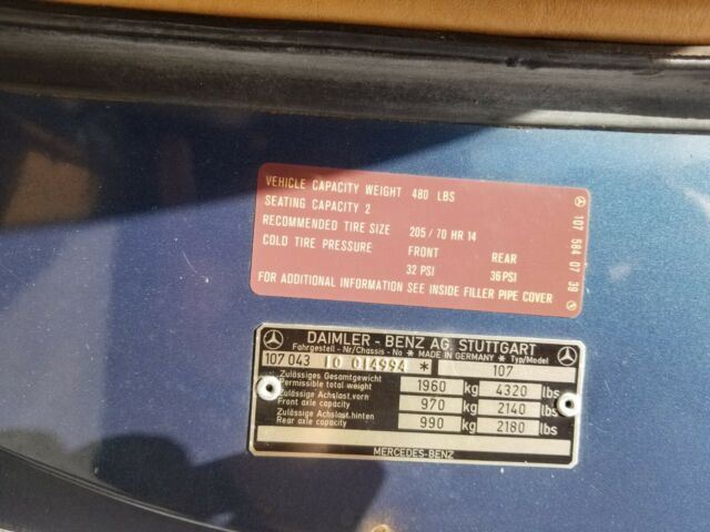 1980 Blue Mercedes-Benz 300-Series Convertible