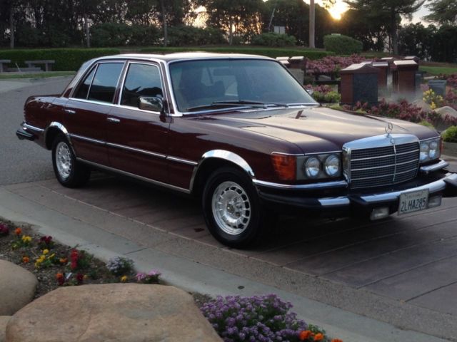 1980 Burgundy Mercedes-Benz 300-Series Sedan