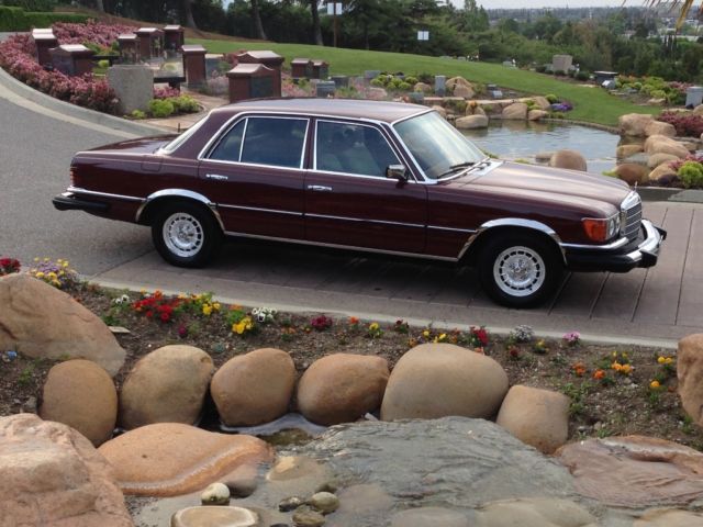1980 Burgundy Mercedes-Benz 300-Series Sedan