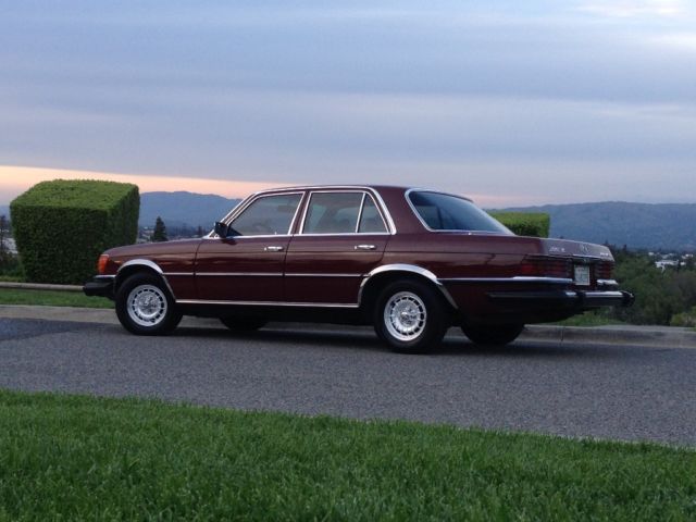 1980 Burgundy Mercedes-Benz 300-Series Sedan