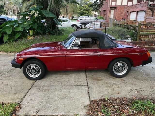 1980 Burgundy MG MGB Convertible