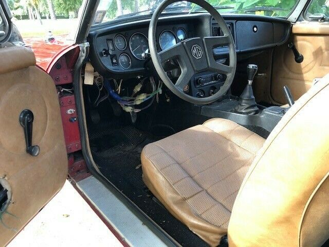 1980 Burgundy MG MGB Convertible