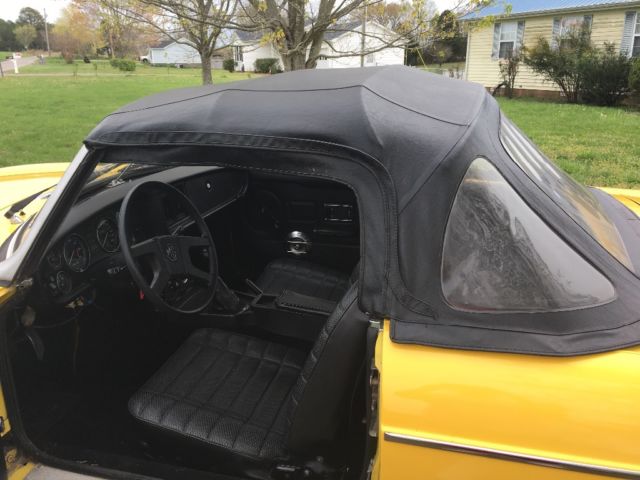 1980 Yellow MG MGB Convertible