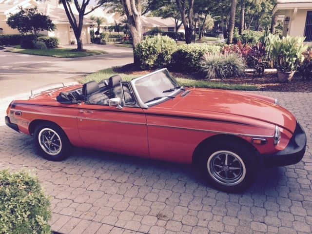 1980 orange/red MG MGB