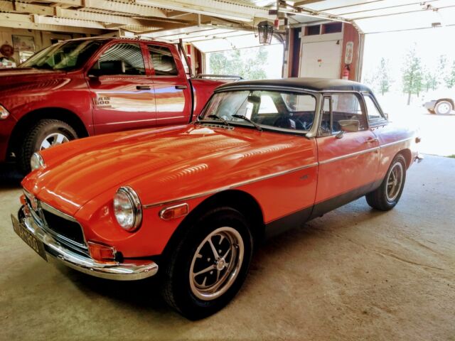 1980 Vermillion Red--(orange) MG MGB Convertible w/Hardtop