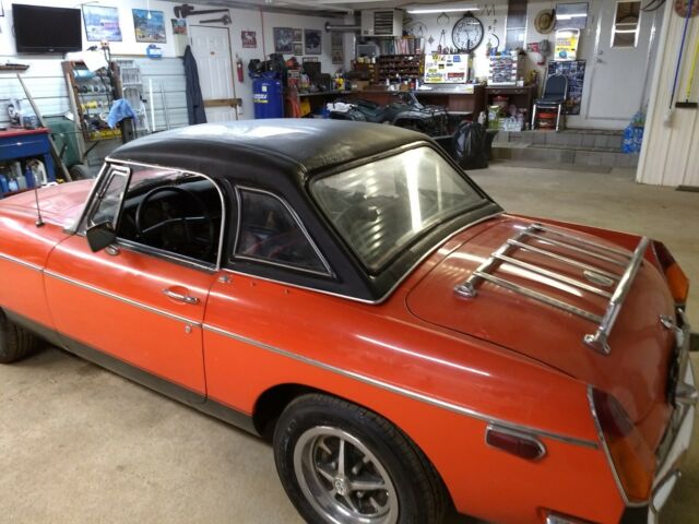 1980 Vermillion Red--(orange) MG MGB Convertible w/Hardtop
