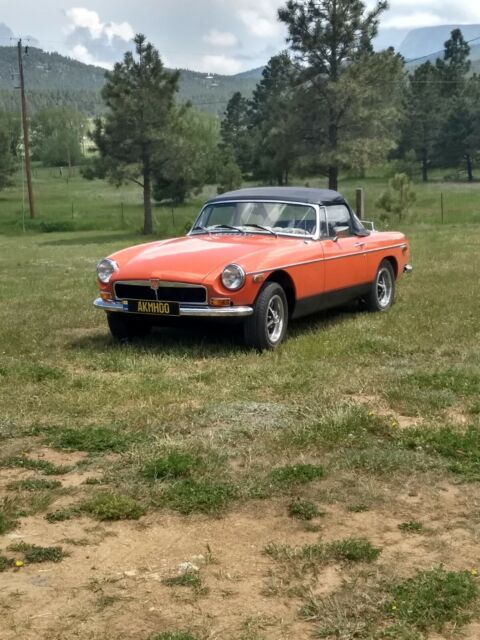 1980 Vermillion Red--(orange) MG MGB Convertible w/Hardtop