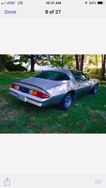 1980 Silver Chevrolet Camaro Coupe