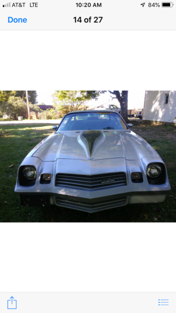 1980 Silver Chevrolet Camaro Coupe