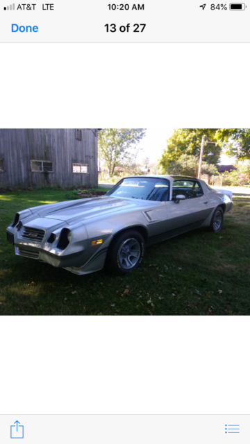 1980 Silver Chevrolet Camaro Coupe