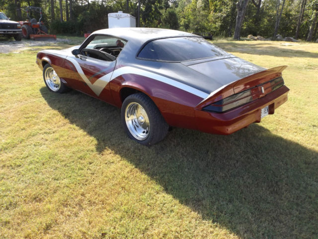 1981 Silver and Burgundy Chevrolet Camaro Coupe