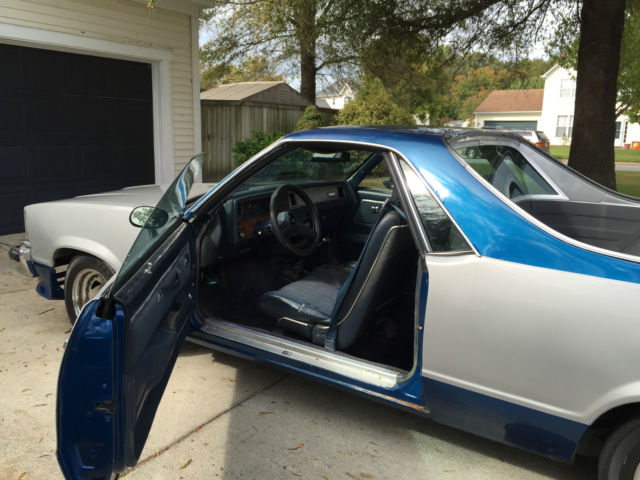 1981 Two Tone Silver and Blue Chevrolet El Camino 2 Door