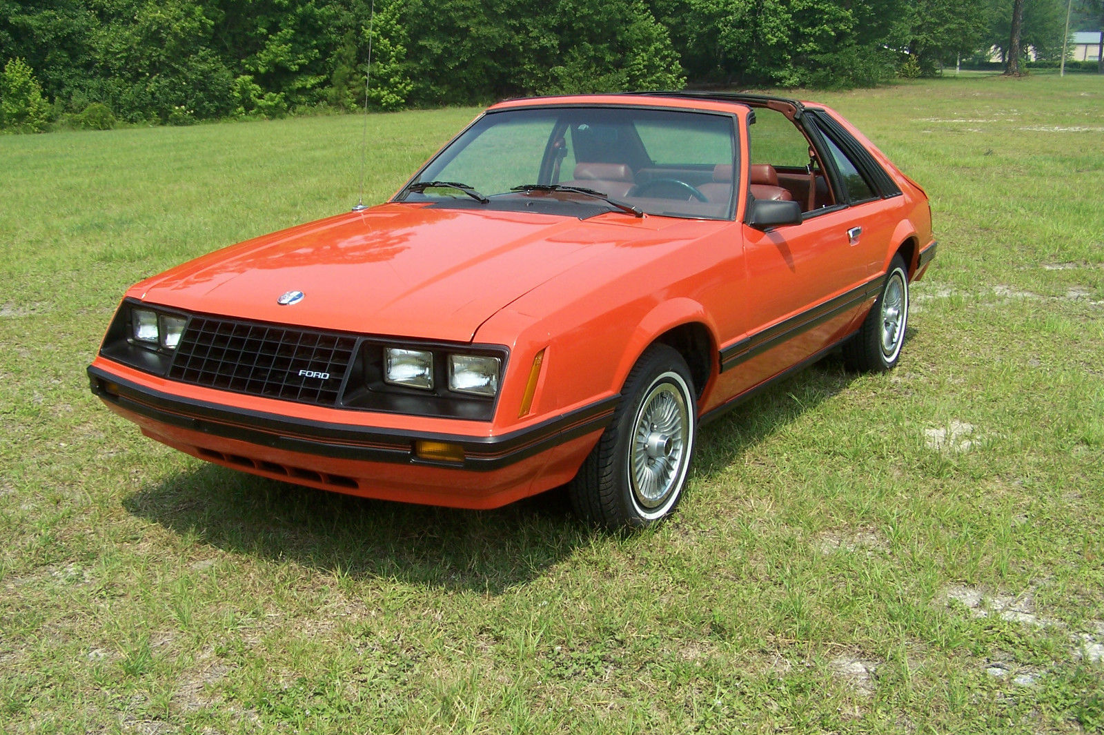 1981 Orange Ford Mustang Hatchback