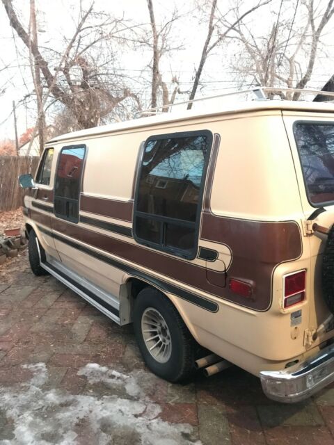 1982 almond Chevrolet G20 Van Panel Van
