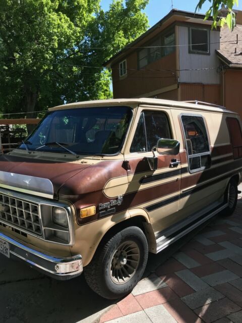 1982 almond Chevrolet G20 Van Panel Van