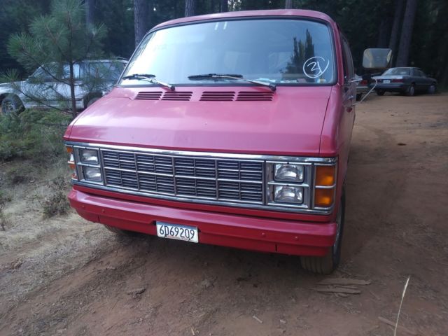 1982 Red Dodge Ram Van Van