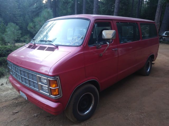 1982 Red Dodge Ram Van Van