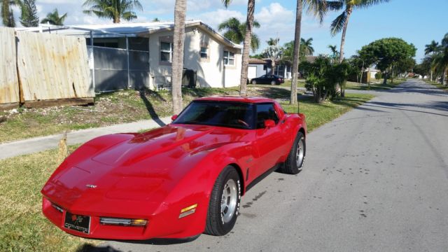 1982 Red Chevrolet Corvette Convertible