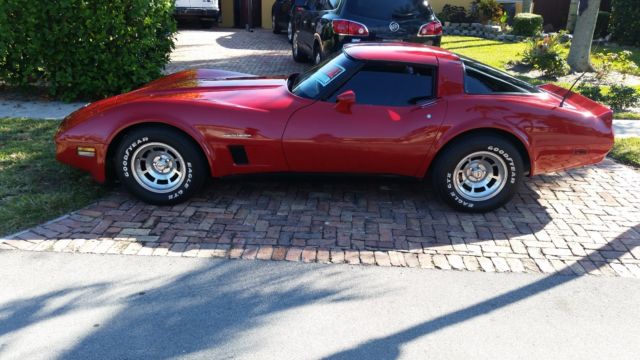 1982 Red Chevrolet Corvette Convertible