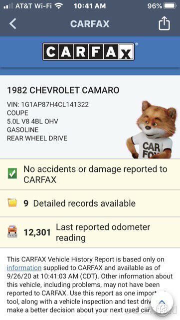 1982 Silver Chevrolet Camaro Hatchback