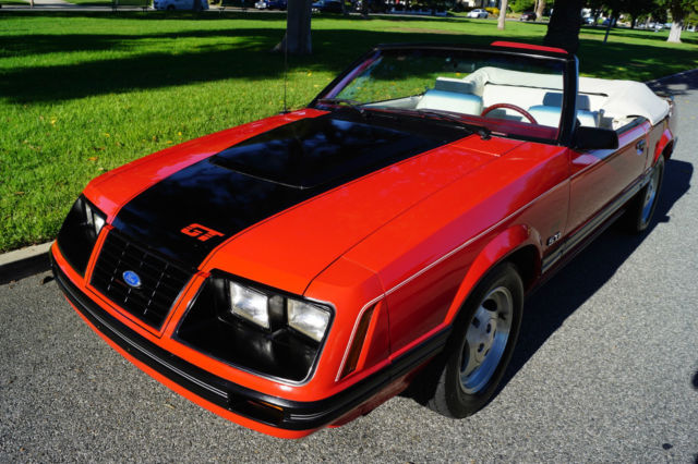 1983 Bright Red Ford Mustang Convertible