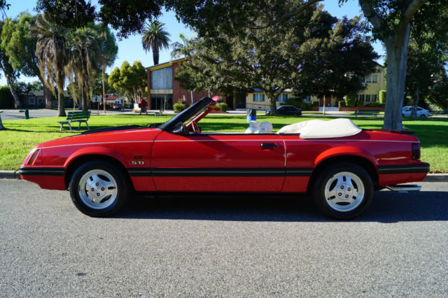 1983 Bright Red Ford Mustang Convertible