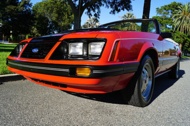 1983 Bright Red Ford Mustang Convertible