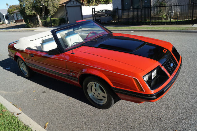1983 Bright Red Ford Mustang Convertible