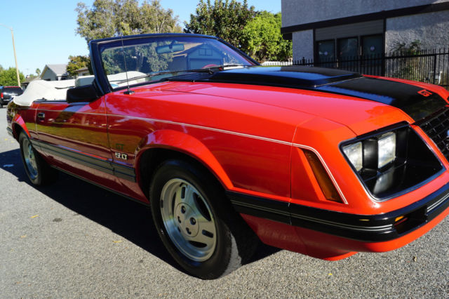 1983 Bright Red Ford Mustang Convertible
