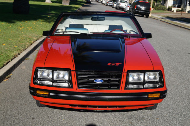 1983 Bright Red Ford Mustang Convertible
