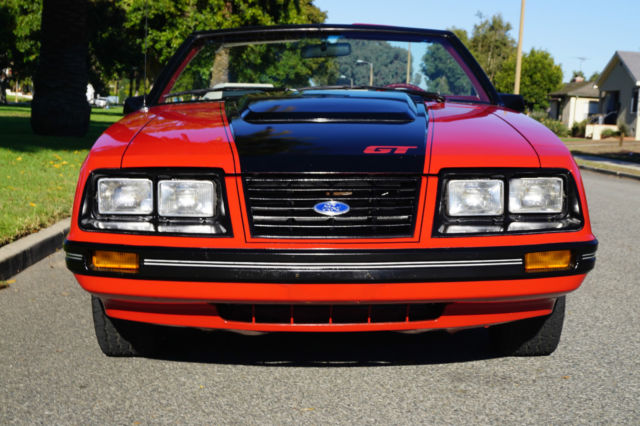 1983 Bright Red Ford Mustang Convertible