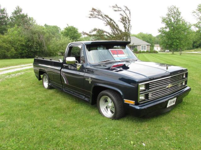 1983 Black Sapphire Metallic with Blue Pearl Chevrolet Silverado 1500 8 foot bed