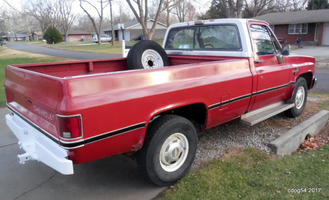 1983 Carmine Red w. White top Chevrolet C20 Pickup Standard Cab Pickup