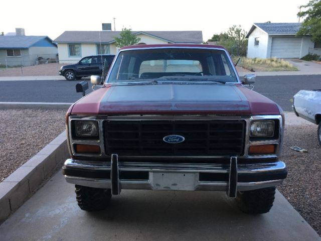 1983 Maroon Ford Bronco SUV