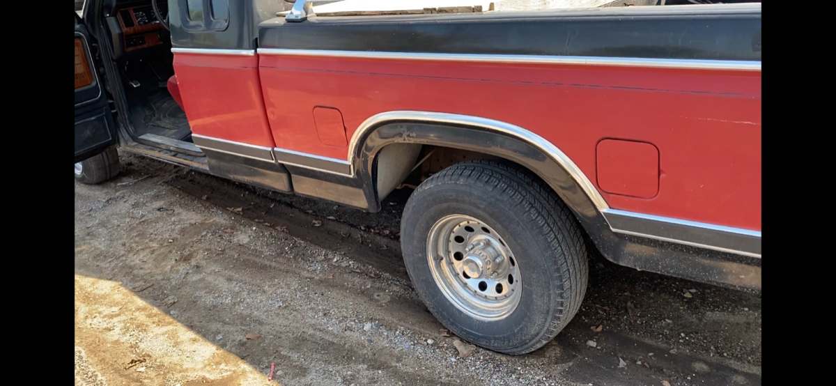 1983 Red and Black Ford F-150 Extended Cab Pickup