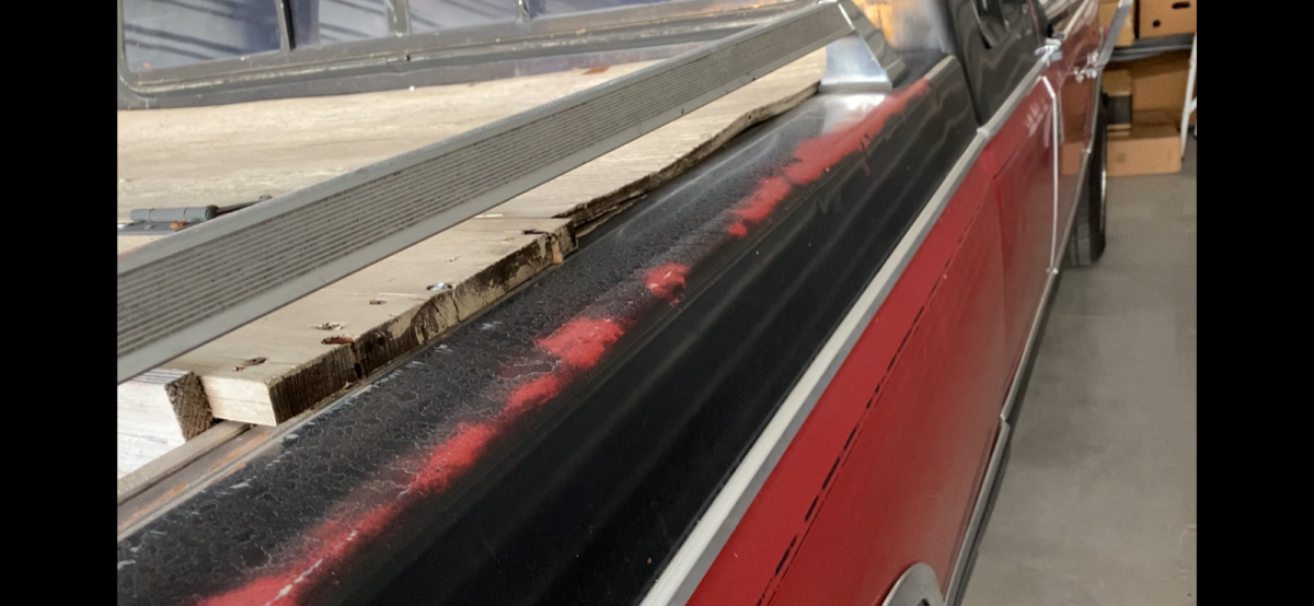 1983 Red and Black Ford F-150 Extended Cab Pickup