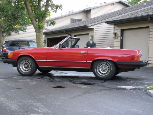 1983 Red Mercedes-Benz SL-Class Convertible