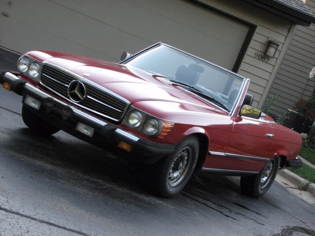 1983 Red Mercedes-Benz SL-Class Convertible