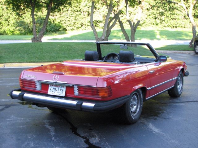 1983 Red Mercedes-Benz SL-Class Convertible