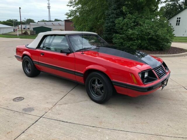 1983 Red Ford Mustang Convertible