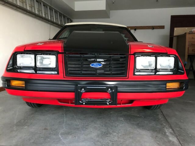1983 Red Ford Mustang Convertible